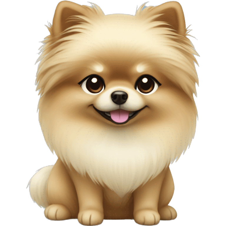 Cream Pomeranian with dark hair girl  emoji