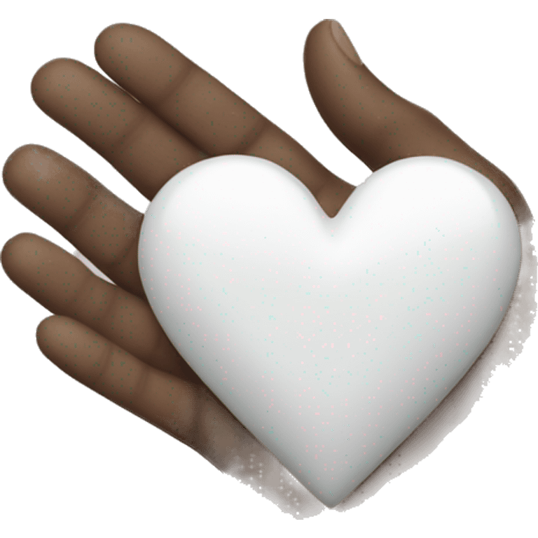 White heart in hand emoji