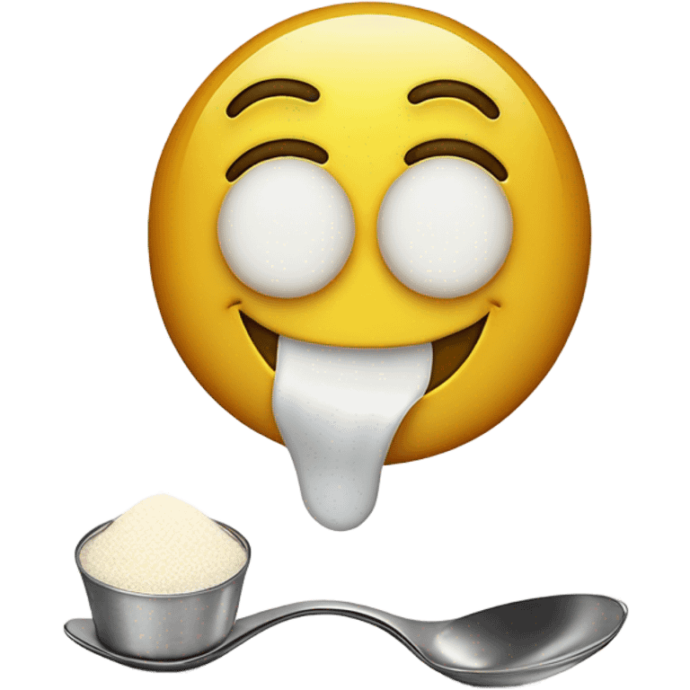 Smiley face with a spoon of sugar and a lighter  emoji