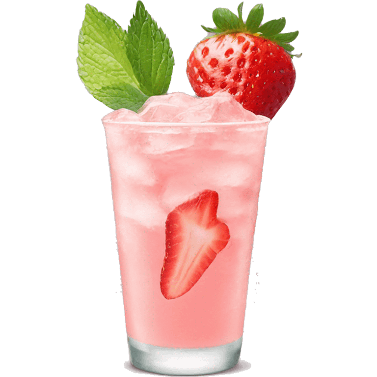 Pastel pink mojito strawberry  emoji