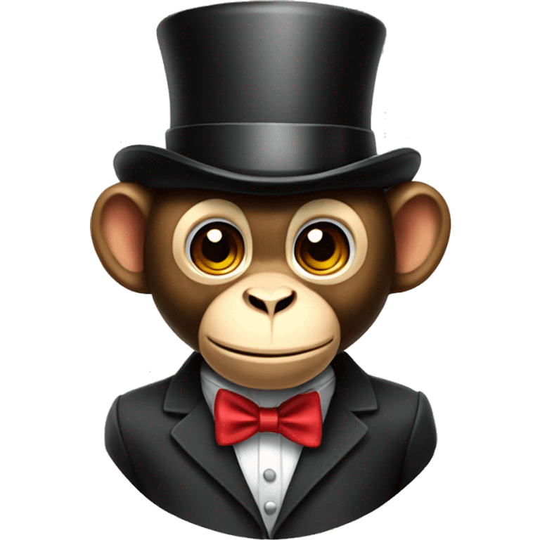 hanging monkey with top hat and bow tie emoji