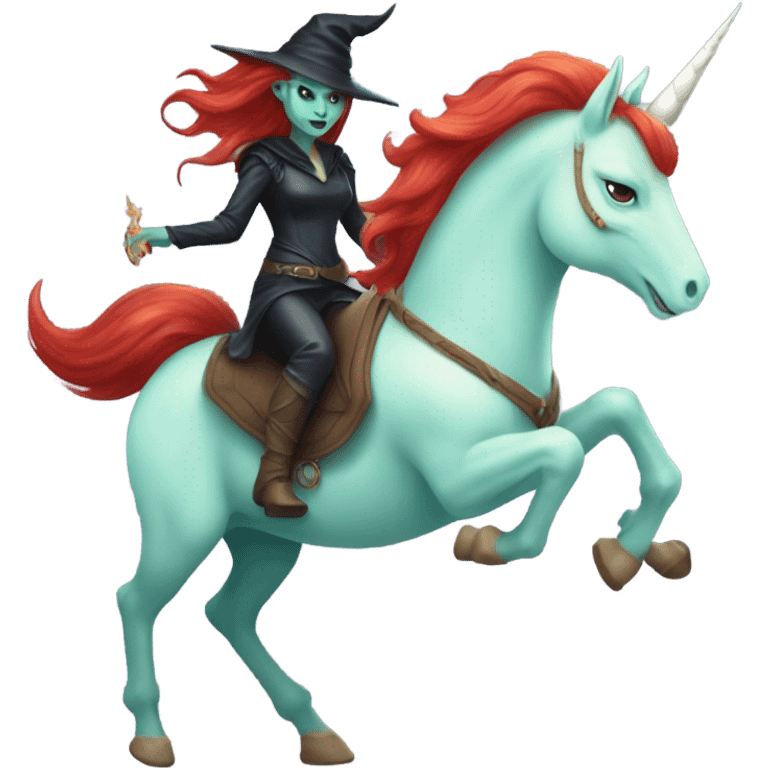 [politically incorrect, shield(
	{ female, alien, witch, color: light green, hair:red, eyes:cat} ]
	on a 
	[{ unicorn: white, legged:four, mane: light blue }]) emoji