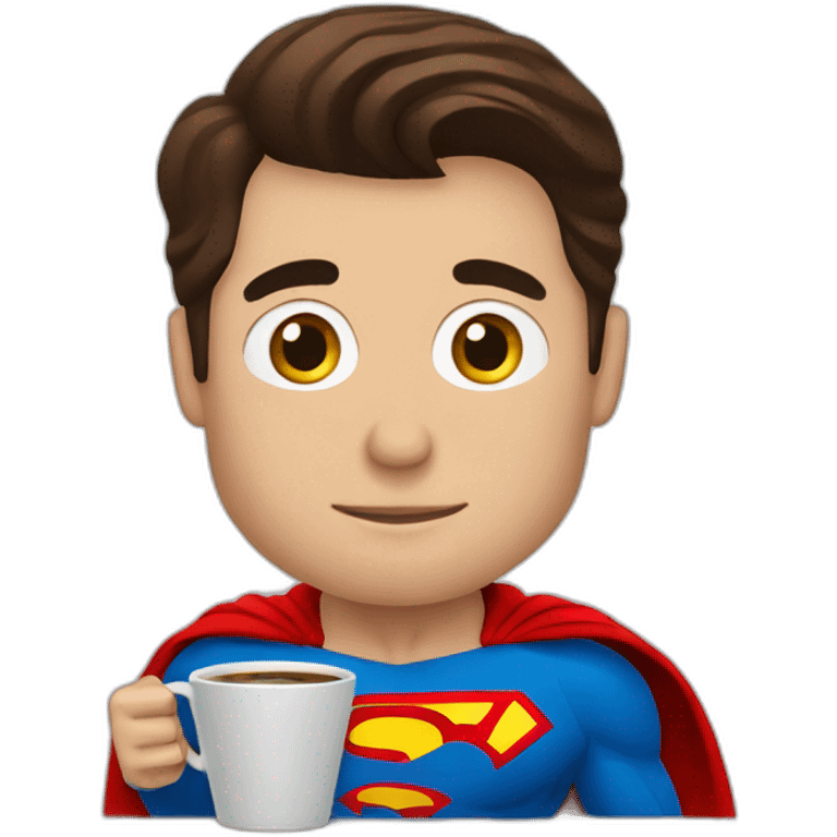 superman holding a cup of coffee emoji