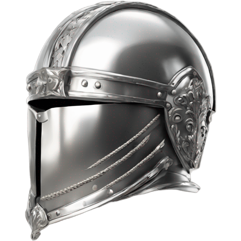 ornate french steel armet helmet chrome emoji