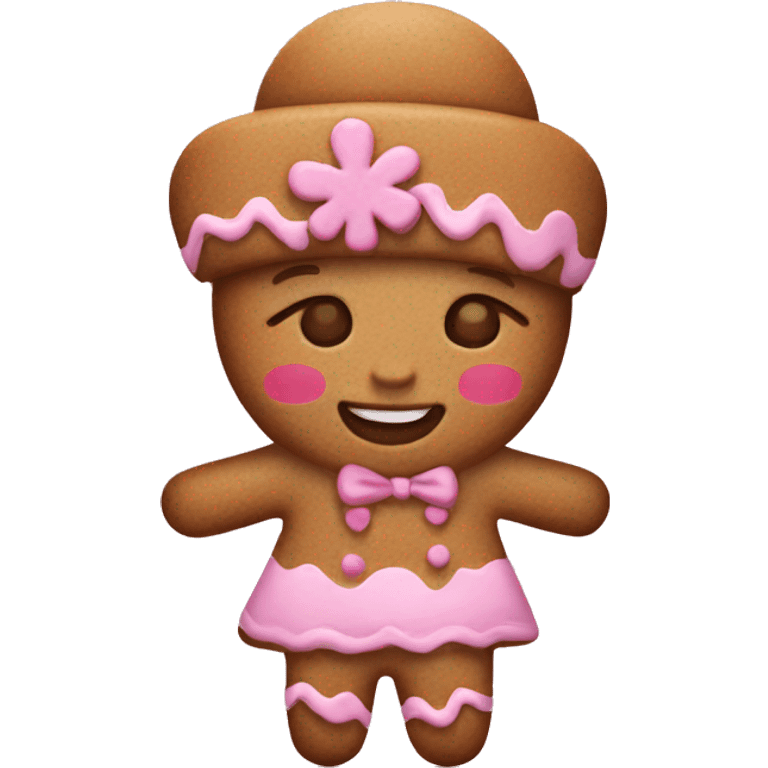 Pink gingerbread girl emoji