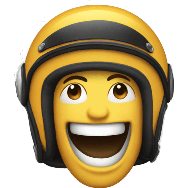 Happy face with motorcycle helmet emoji