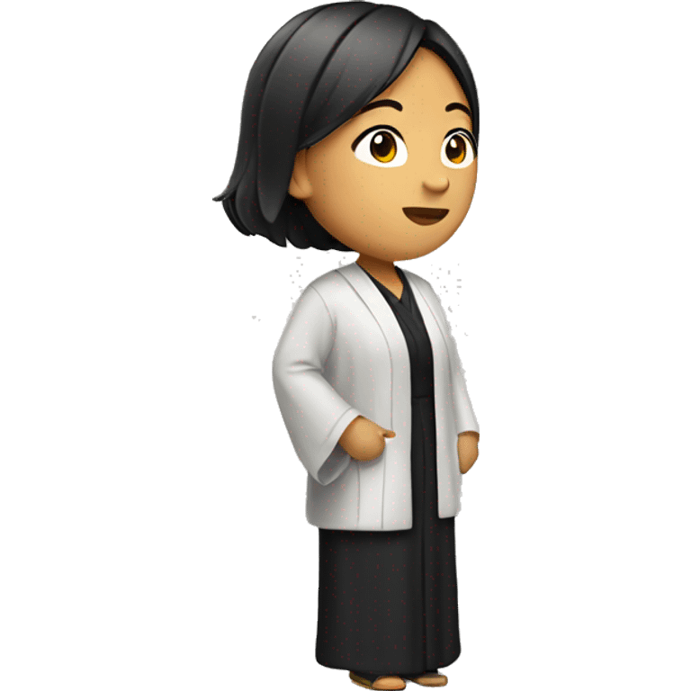 Asian woman lawyer Wearing a robe side profile emoji