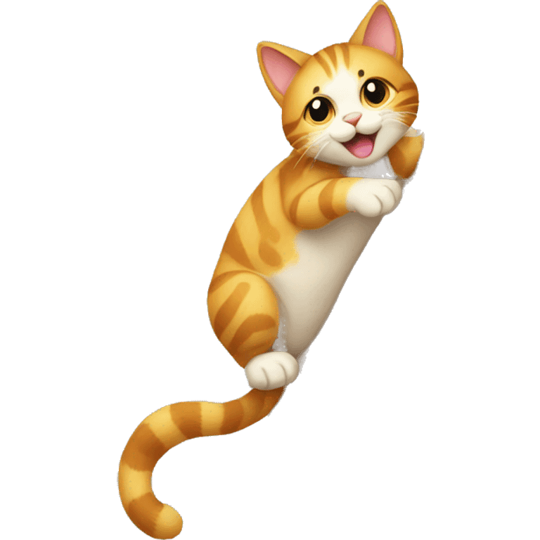 cat climbing a number 7 emoji