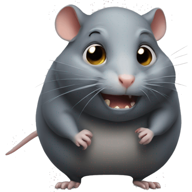 Fat rat with scary face emoji