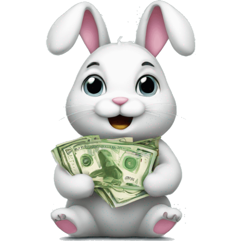 Bunny holding money emoji