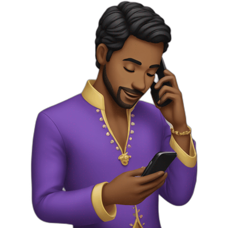 Prince using phone emoji