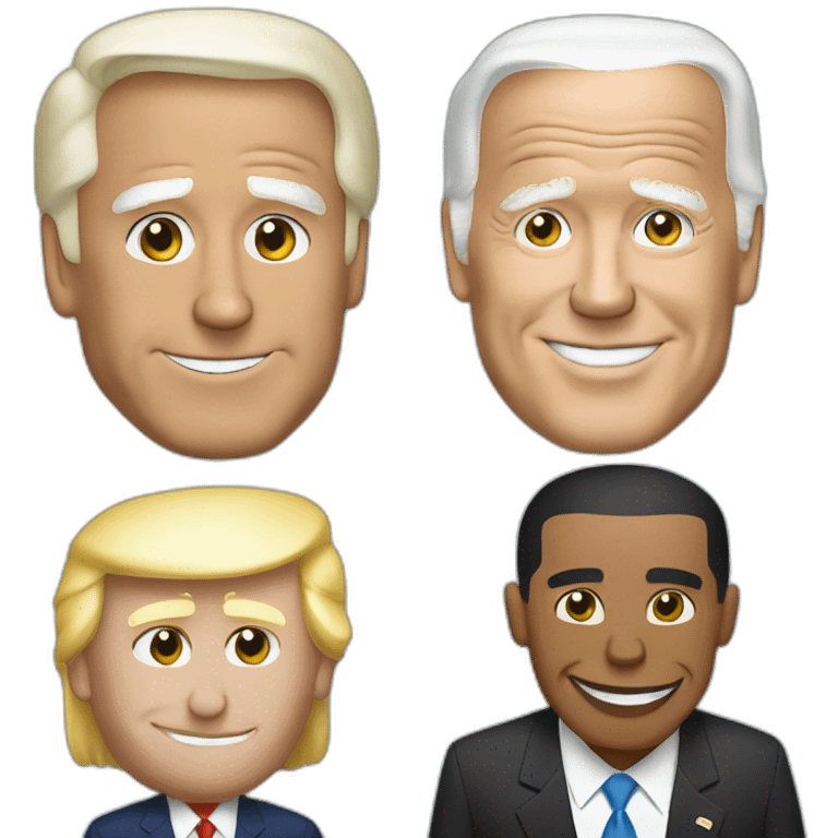 Joe Biden and Donald Trump and obama emoji