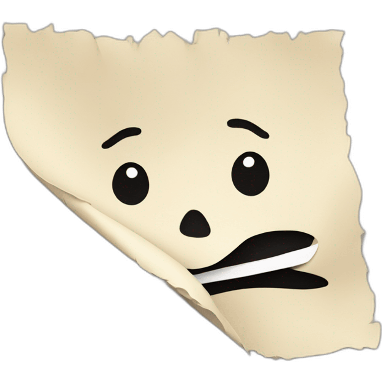 A piece of paper torn in half emoji