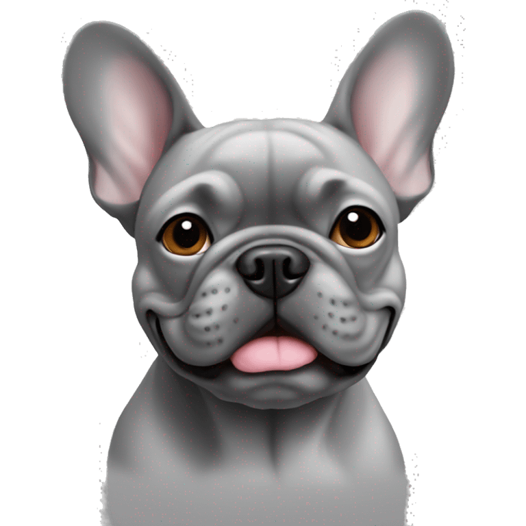 Grey French bulldog emoji