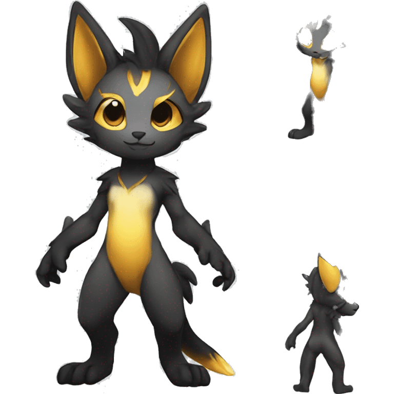 Anthro-Edgy-Contrast-Colors-Fantasy-Fur-Sona-Chibi-Shiny-Fakémon-Hybrid full body emoji