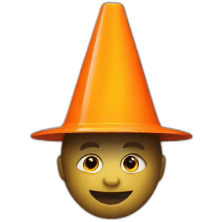 yellow man with traffic cone on their head emoji