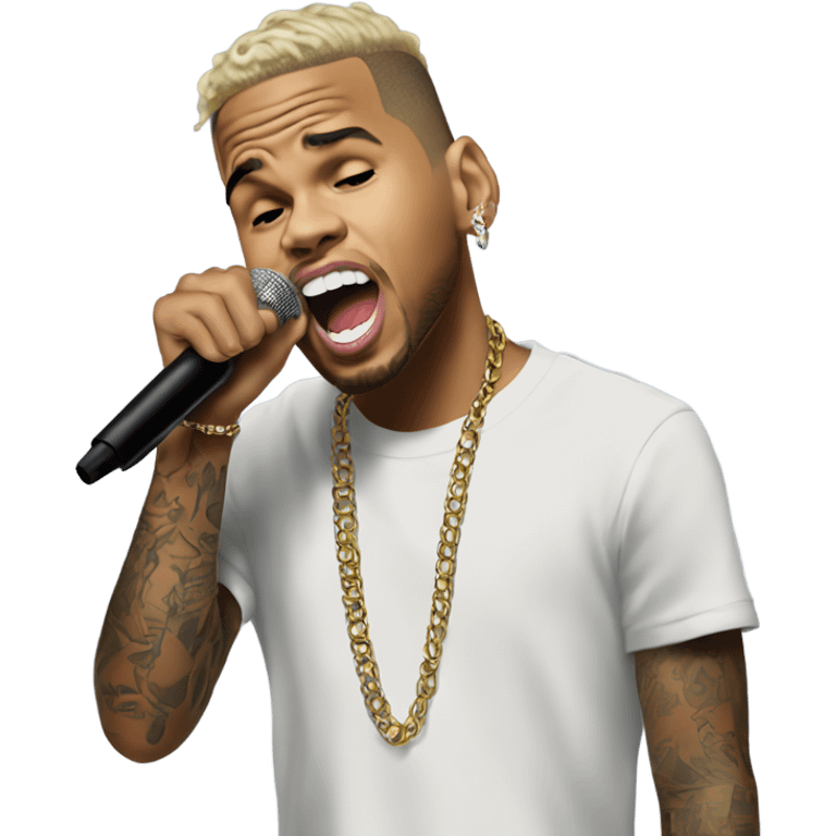 Hyper Realistic Chris Brown singing to Karruche  emoji