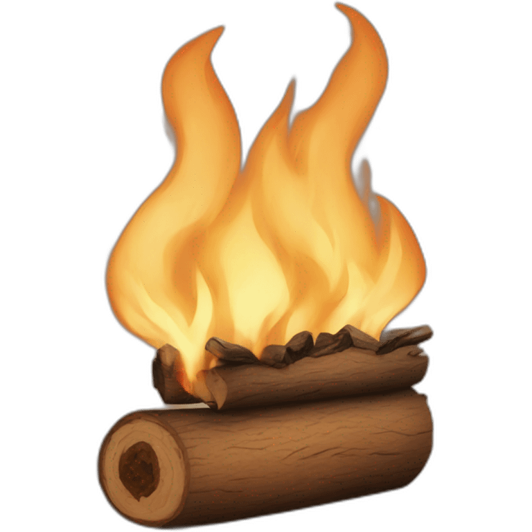 Everything will be fine meme but it is a log burning emoji