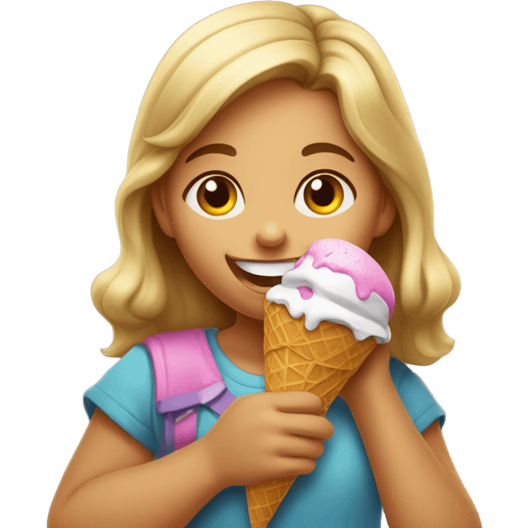 Girl eating ice cream emoji