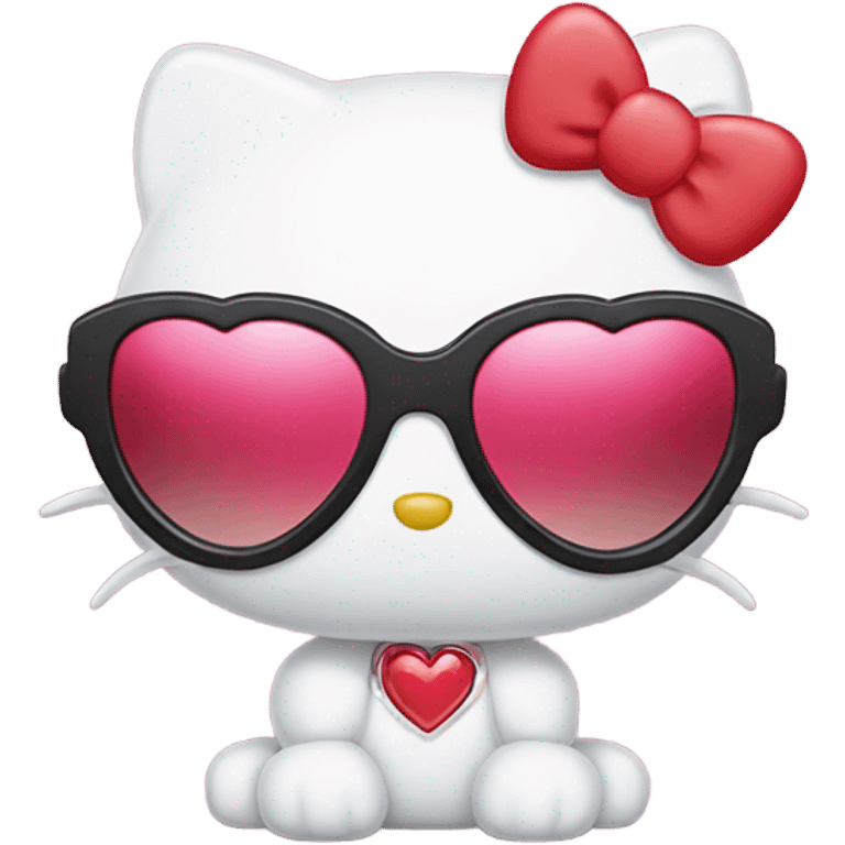 Hello kitty wearing heart sunglasses  emoji