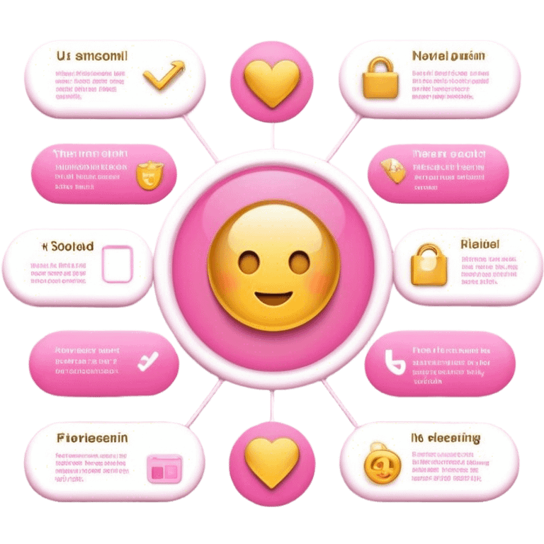 Infographic pink gold emoji