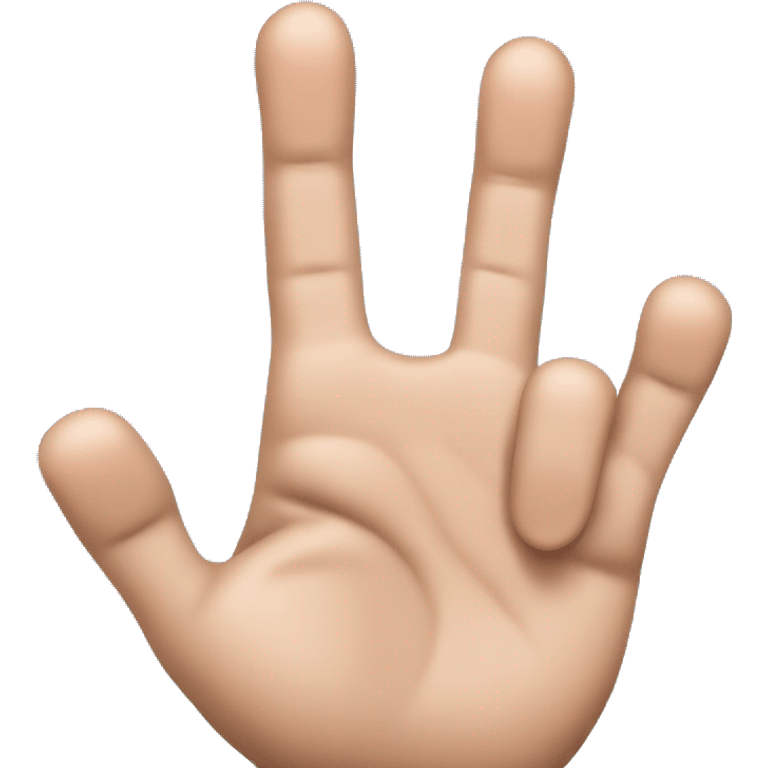 Hand sign with only the index, middle, and pinky raised. Add brown slime to the pinky and blue slime to the index and middle fingers. emoji