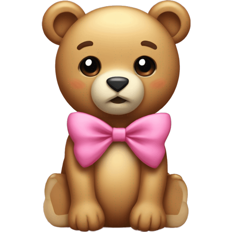 Teddie bear wearing a bow emoji