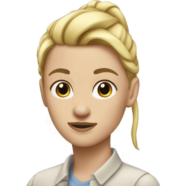 White women with a blond ponytail emoji