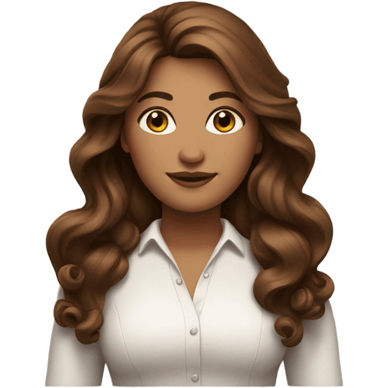 long, brown haired, beautiful and curvy  woman  emoji