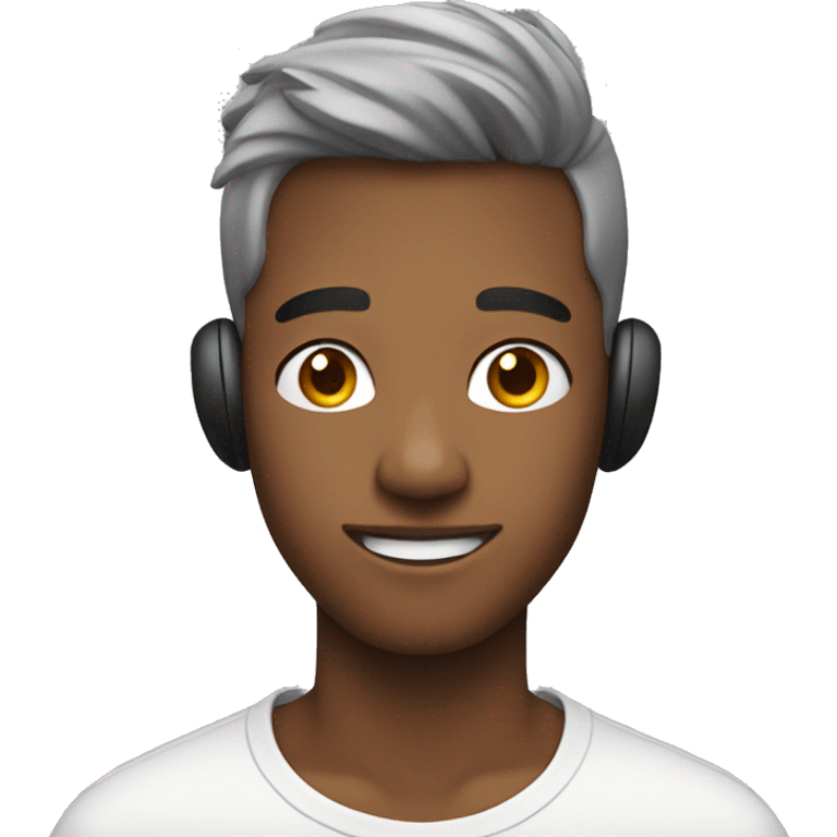 A 15 years old boy with earpods emoji