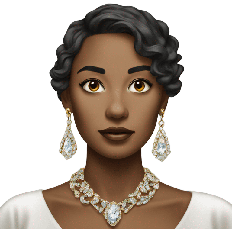 Hyper Realistic beautiful lady wearing expensive jewelry emoji