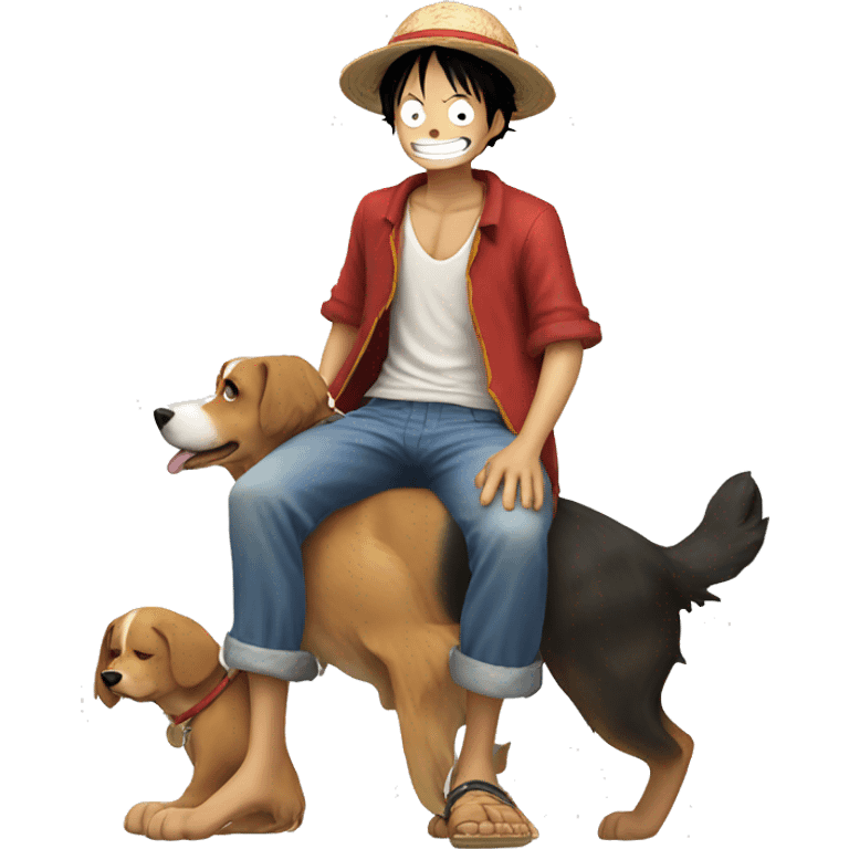 luffy with dog emoji