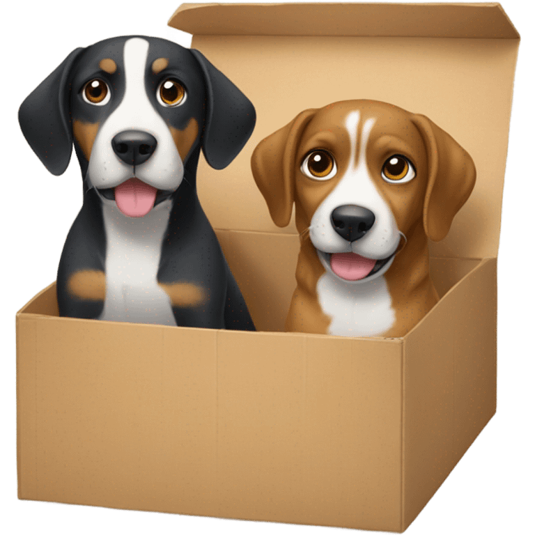 Two dogs in a box emoji