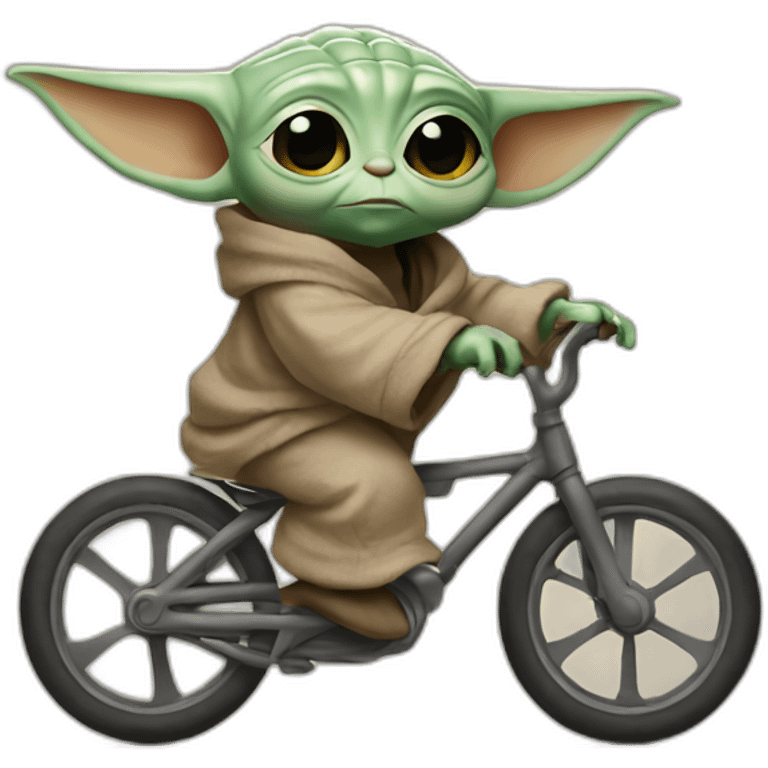 Baby Yoda in bike emoji