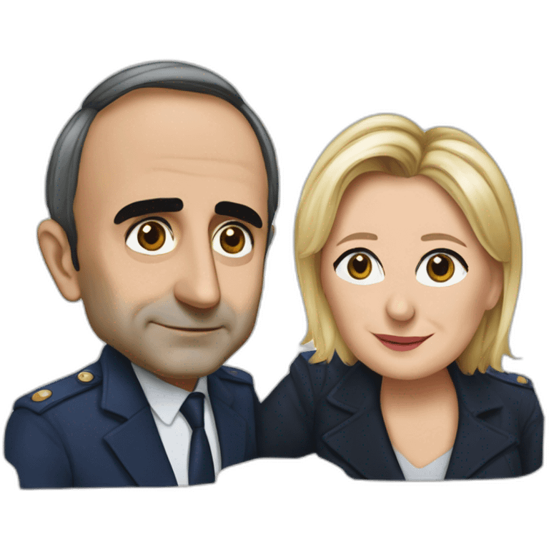 eric zemmour et marine le pen emoji