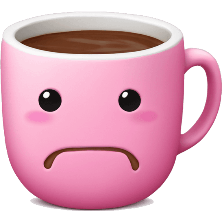 hot chocolate in pink mug emoji