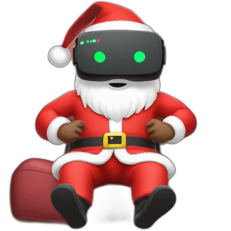 Santa in vr headset on chair emoji