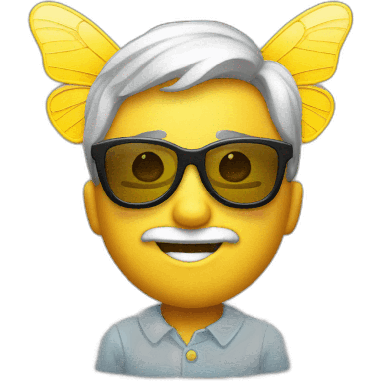 Emojis d une personne en costume avce noeud papillon et lunette de soleil emoji