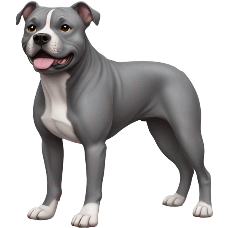 Grey staffy emoji