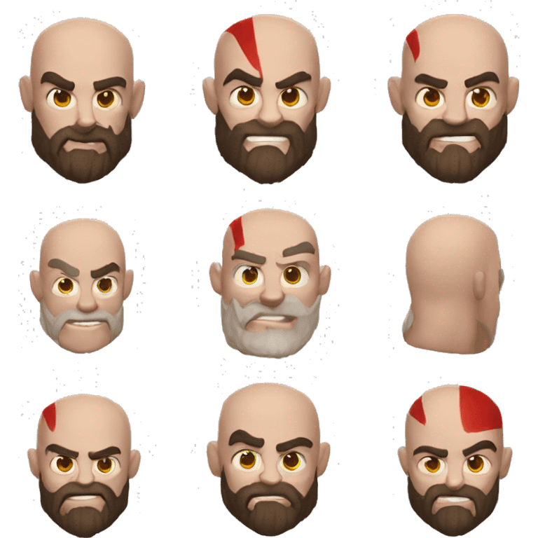 Crea un emoji de Kratos feliz emoji