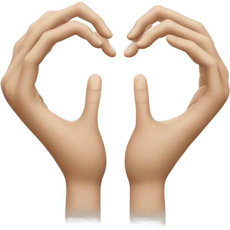 Making heart shape with hands and a “small” gesture with hands next to it emoji