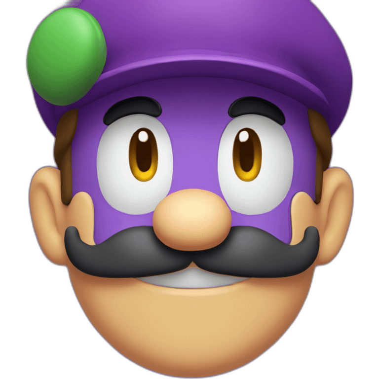 mario face with waluigi mustache emoji