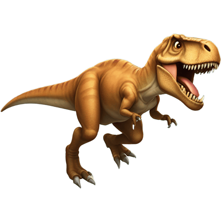 Scary T. rex running with scars emoji