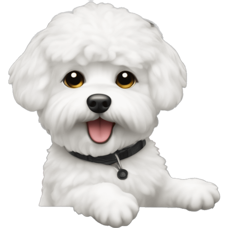 bichon bolognese driving a car emoji