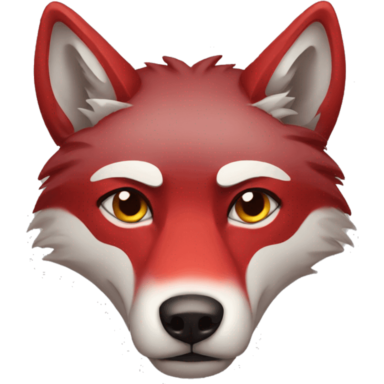 Red sad wolf emoji