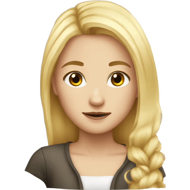 Blonde hair girl with animal emoji