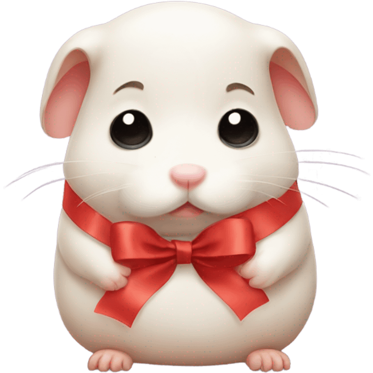 Sad hamster with a ribbon  emoji