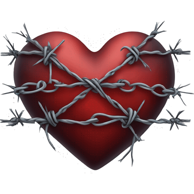 gothic heart with barbed wire emoji