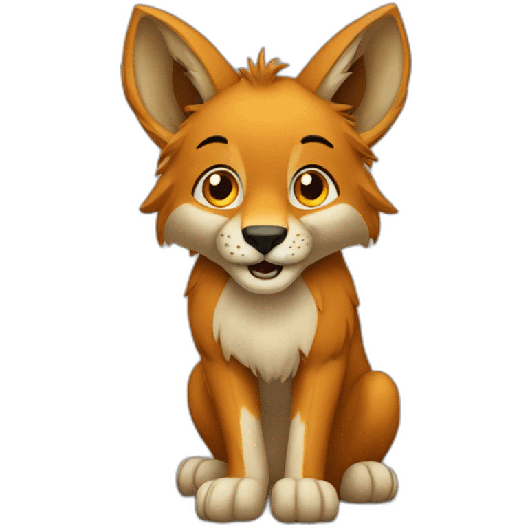 Renard sur lion emoji