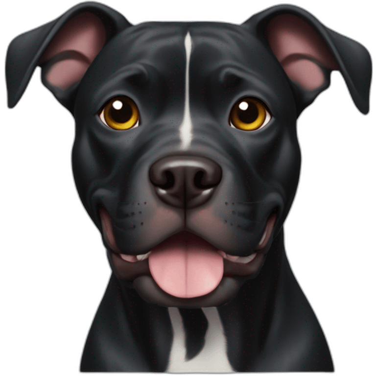 black pitbull with crooked ears emoji